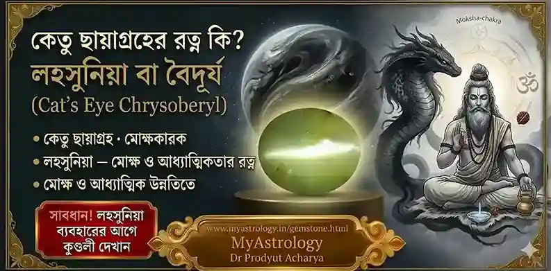 লহসুনিয়া বৈদুর্য রত্ন Cats Eye Ketu Graha Benefits Vedic