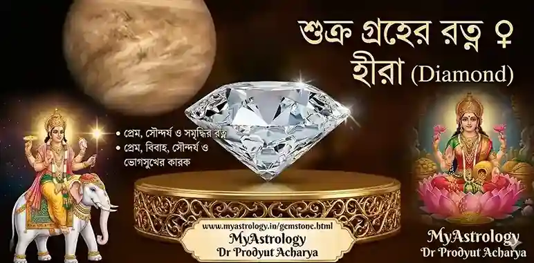হীরা রত্ন Diamond Venus Shukra Graha Benefits Vedic Astrology