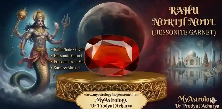 গোমেদ রত্ন Hessonite Gomed Rahu Graha Benefits Vedic Astrology