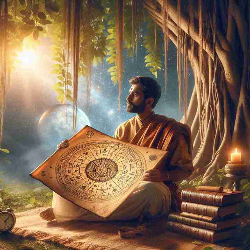 জন্মকুণ্ডলীর একটি আলোকচিত্রী মানচিত্র — Indian Astrology Style, Vedic Jyotish Chart