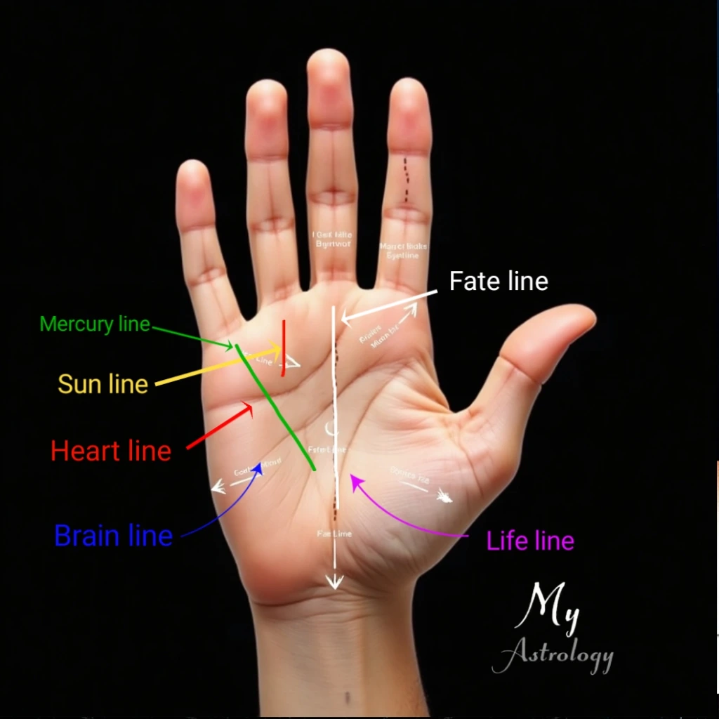 ছয়টি প্রধান হস্তরেখা — Six Palm Lines Jyotish, হস্তরেখা শাস্ত্র আধ্যাত্মিক বৈজ্ঞানিক অর্থ